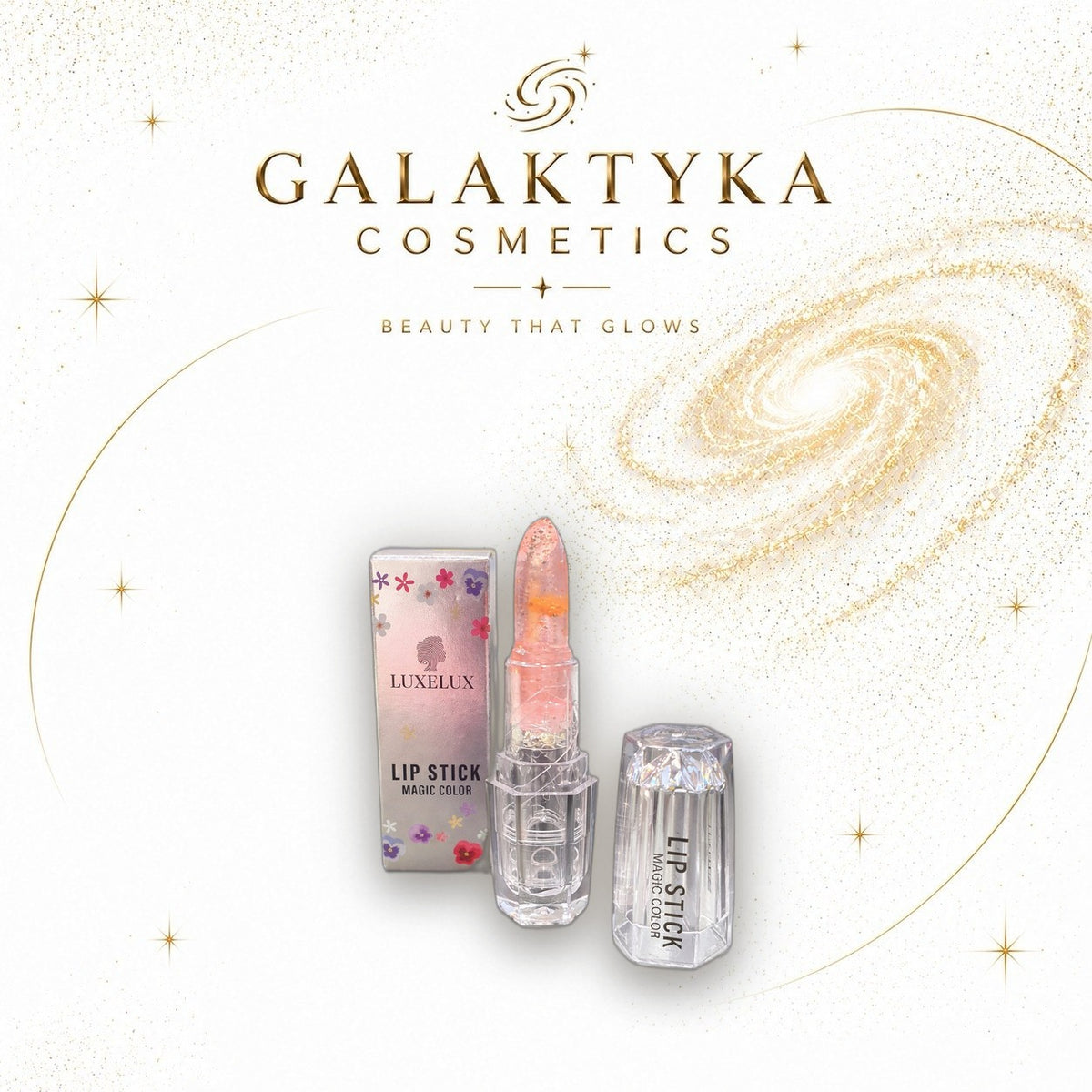 LUXELUX Magic Color Lipstick Pomadka Zmieniająca Kolor z Kwiatkiem #03