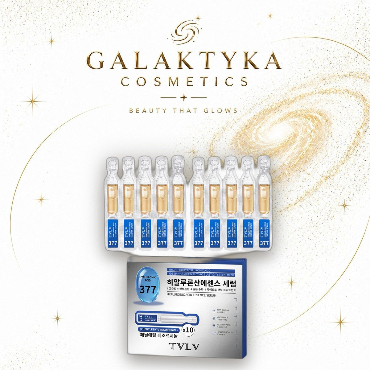 TVLV Serum do twarzy ampułki 377 10x1,5ml kwas hialuronowy nawilżające